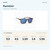 Coyote RAMBLER Crystal Gray / Blue Mirror size guide: frame width 130 mm, lens height 43 mm, lens width 53 mm, bridge width 14 mm, temple length 136 mm.