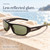 Coyote Sonoma Polarized Wrap Sunglasses Matte Black/G15 Green TR-90 Frame