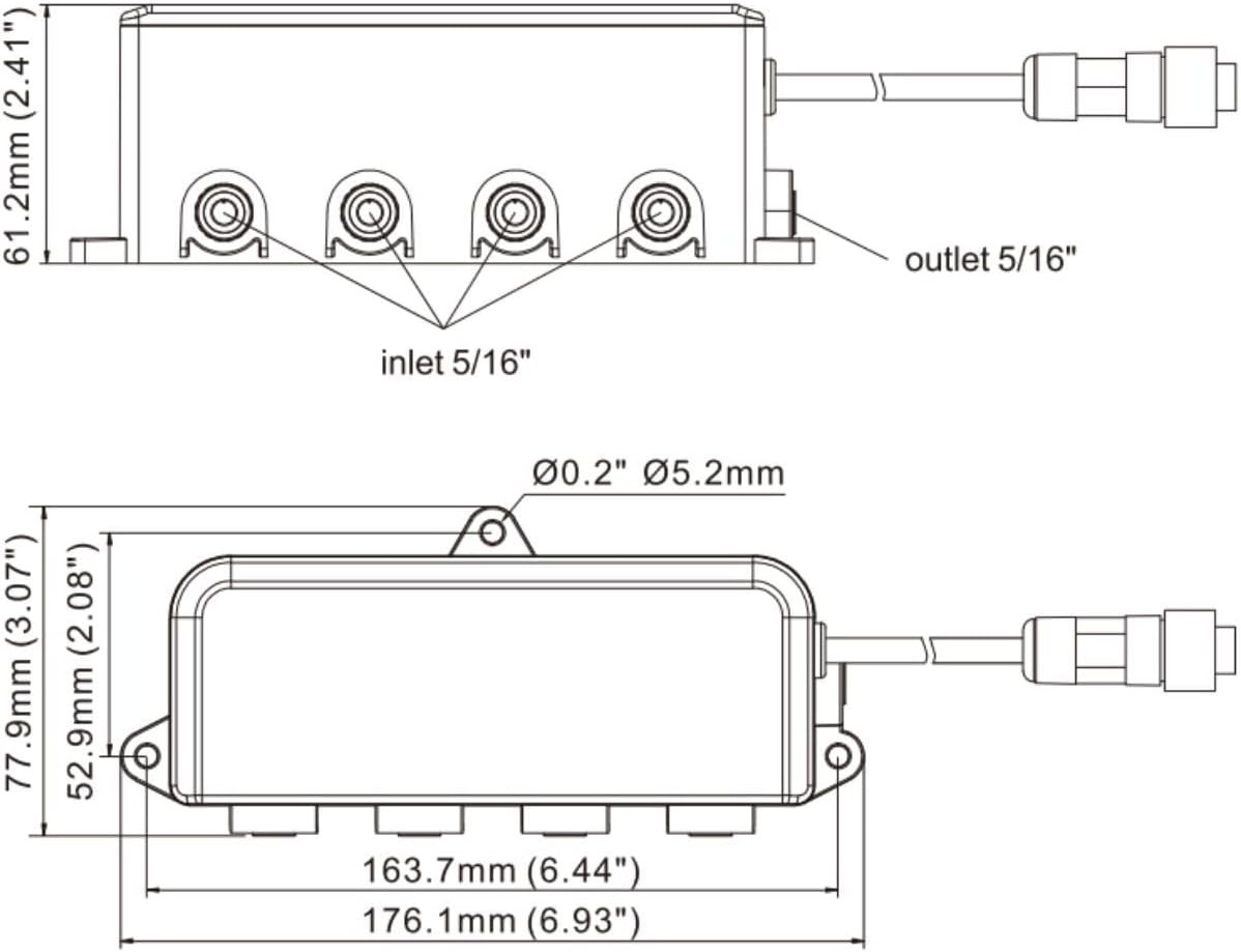 SeaFlo | 4 Zone Splitter 12V for Dry Bilge System | SFSV1-02A