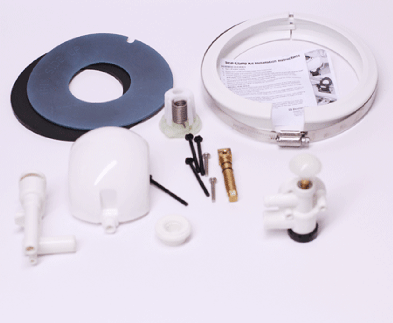 K-548+ REBUILD KIT.

This rebuild kit contains the repair parts required to refurbish a SeaLand Vacuflush 548+ Toilet.

This Kit Contains:
1.311462 Teflon and rubber Bowl seal
2.318162 Ball, Shaft and spring cartridge (236096)
3.310025 Ring and Clamp Assembly
4.316906 Vacuum Breaker
5.314349 Water Valve