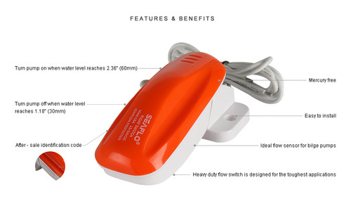 SeaFlo | 15 Amp Float Switch | SFBS-15-02