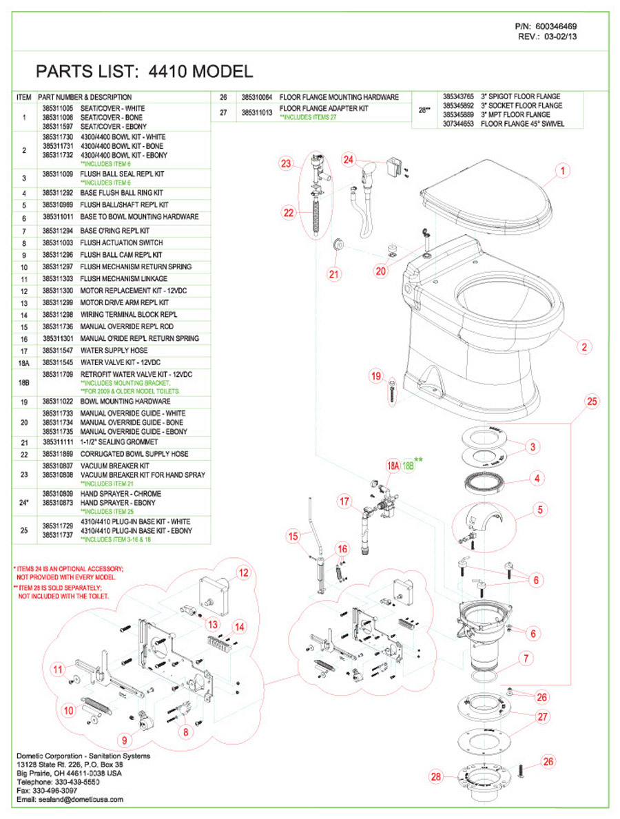 SeaLand Concerto Model 4410 RV toilet