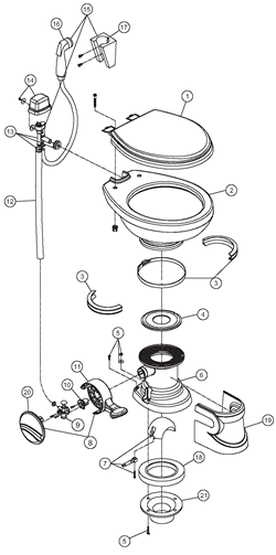 Parts And Accessories Dometic Sealand Rv Camper Toilet Vacuum Breaker Wsprayer Kit 385319054 Rv 9706