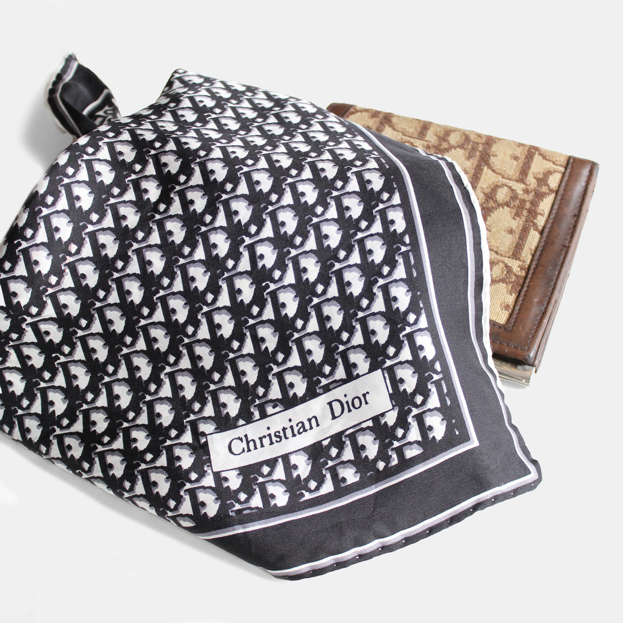 Dior Logo Print Silk Scarf