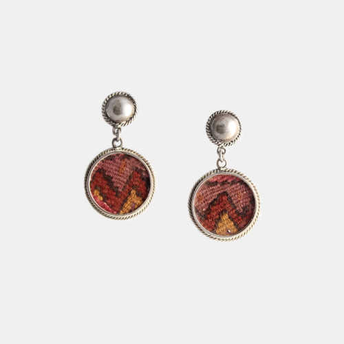 Needlepoint Silver Earrings