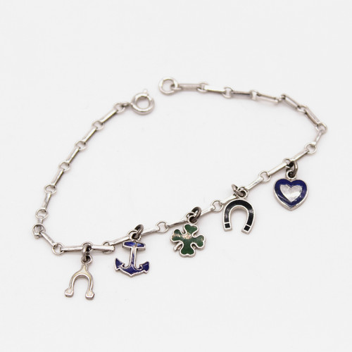 Perfect Enameled Charm Bracelet