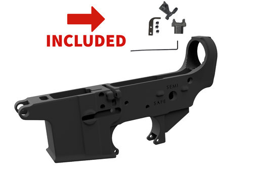 Premium Forged A9X AR-9 Stripped Lower – Retro Cut – Colt® Magazine Pattern - BLACK