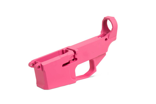 Pink Cerakoted Billet AR-15 80% Lower Receiver