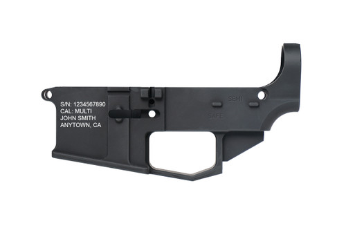 Billet AR-15 80% Lower Receiver - Classic - Engraved