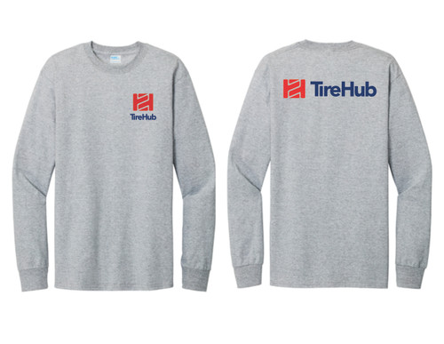 TireHub Cotton Long Sleeve Tee Shirt TALL SIZES - Assorted Colors