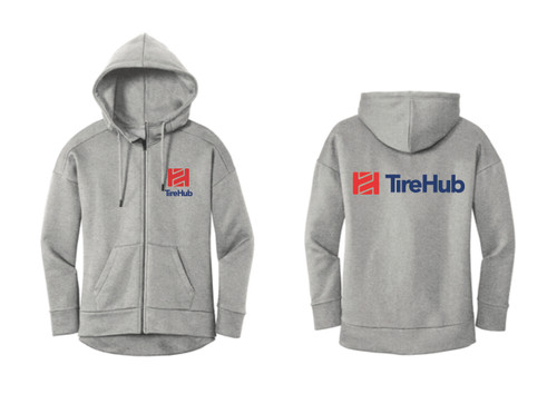 TireHub Ladies Fleece Drop Shoulder Full-Zip Hoodie