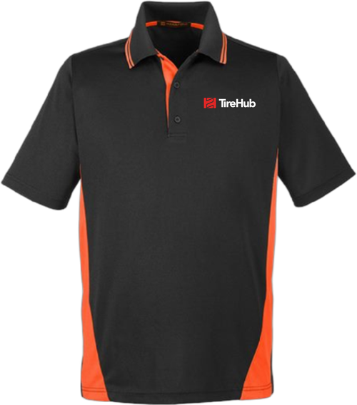 TireHub Men's Black/Orange Polo Shirt