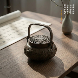 Mythic Guardian: Su-Style Pure Bronze Kylin Hand Censer & Warmer