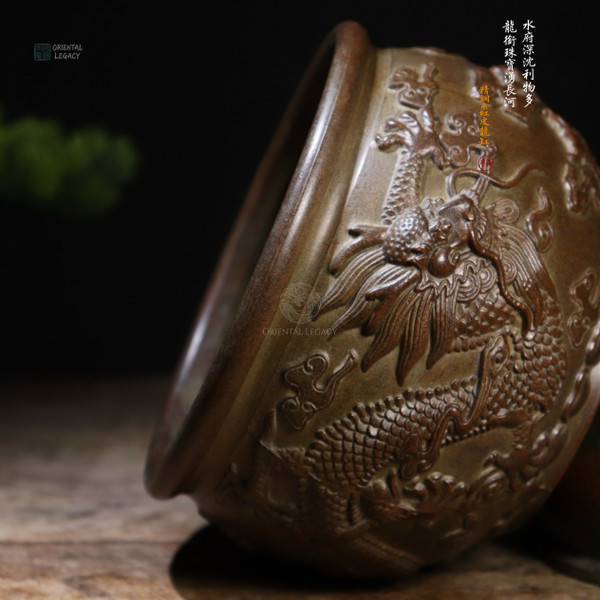 Hand-Polished: Pure Bronze Dragon Vat - Prosperity Grade