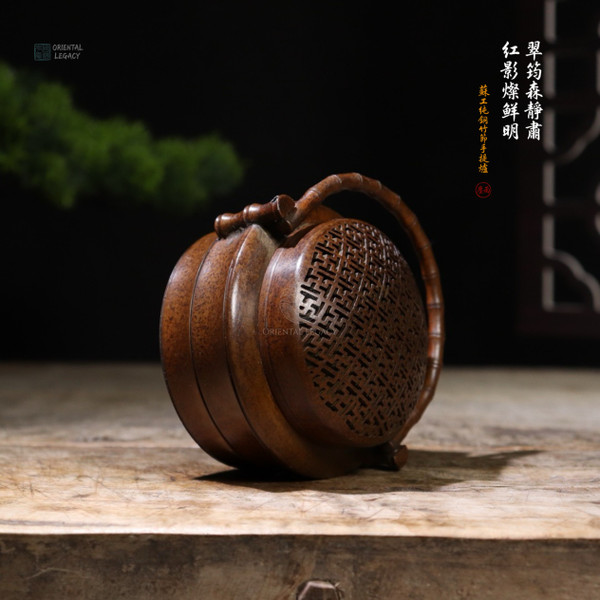 Su-Style: Pure Bronze Bamboo-Node Handheld Censer - Heritage Grade