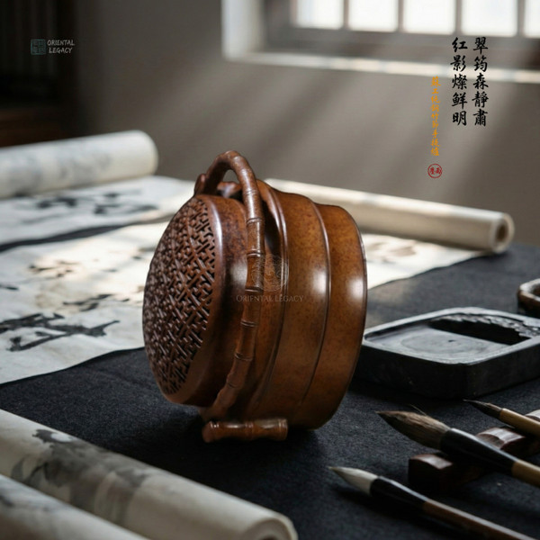 Su-Style: Pure Bronze Bamboo-Node Handheld Censer - Heritage Grade