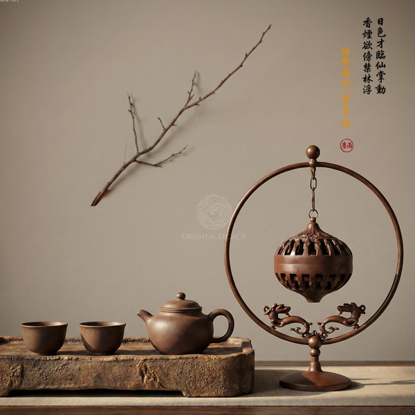 Imperial Su-Style Eight Treasures Hanging Censer - Artisanal Zen Altar Art