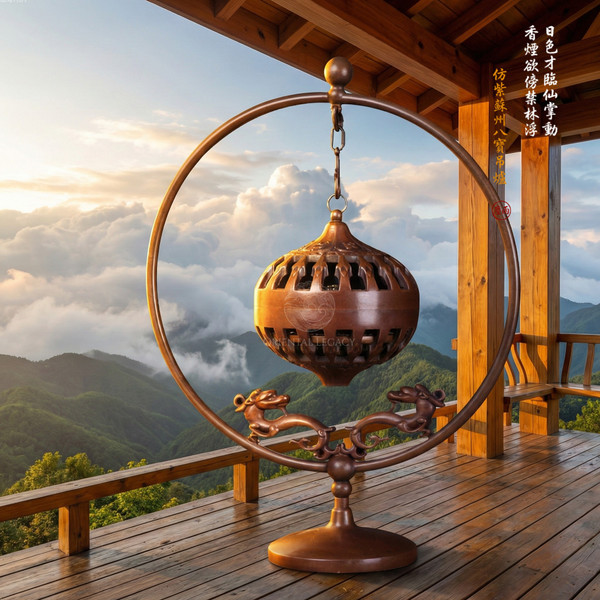 Imperial Su-Style Eight Treasures Hanging Censer - Artisanal Zen Altar Art