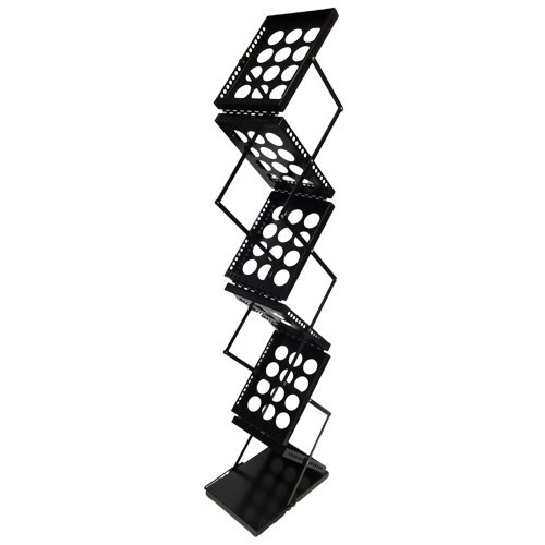 6 Pocket Black Z6 Collapsible Literature Stand