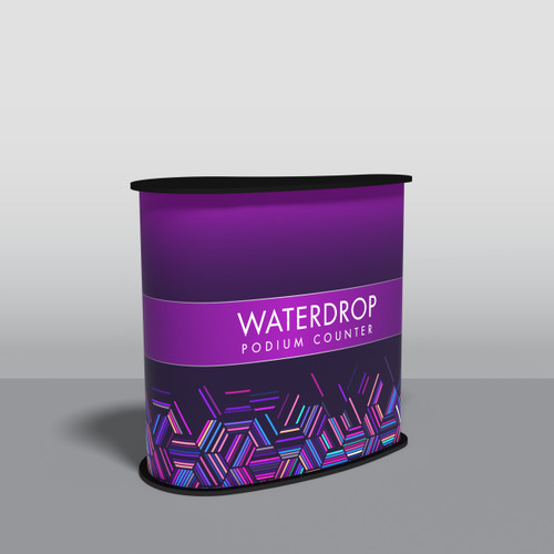 Waterdrop trade show podium counter
