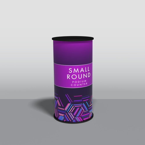 Small round trade show podium counter