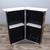 Counter back with shelves