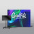 10' Graffiti Trade Show Display with Small Wheeled Monitor Stand