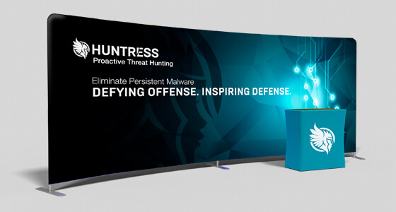 10x20 curved tradeshow display design - Huntress