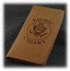  Cognac Leather Check Book Holder