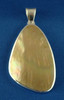 HS-257C: Champagne Tear Drop Pendent Mounted in Sterling Sliver, Engravable Area, 1-3/4 inch x  1-1/8 inch.