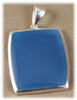 HS-309BLU: Rectangle Blue Onyx Pendent mounted in Sterling Silver, 7/8" wide x 1" long.