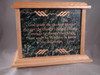 Oak Urn with engravable Dark Green Marble