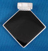 191BO: Black Onyx Pendant Mounted in Sterling Sliver, Engravable Area, 1-3/8 inch x 1-3/8 inch.