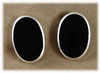 E164BO: Oval Black Onyx Earrings