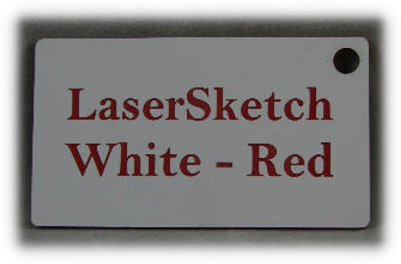 White-Red: Front surface White, Engravable Letters Red, 24" x 12" x 1/16"