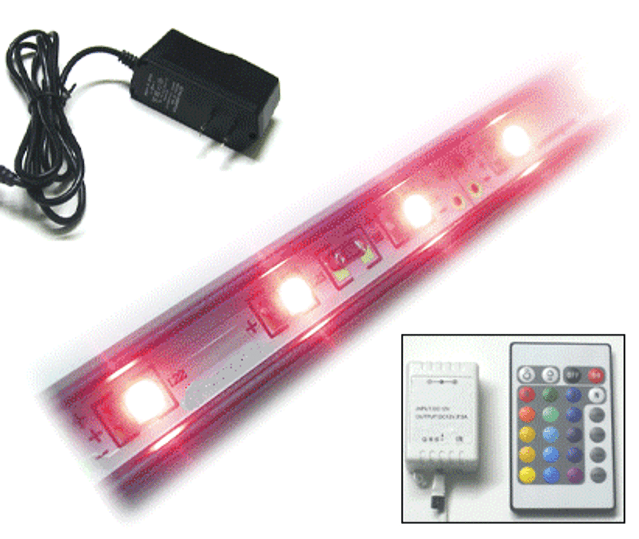 SSK-RGB-12: RGB EdgeLite Starter Sign, 12" Wide Acrylic x 12" x 1/4" Starter Sign Kit,  with 12" LED Light Strip
