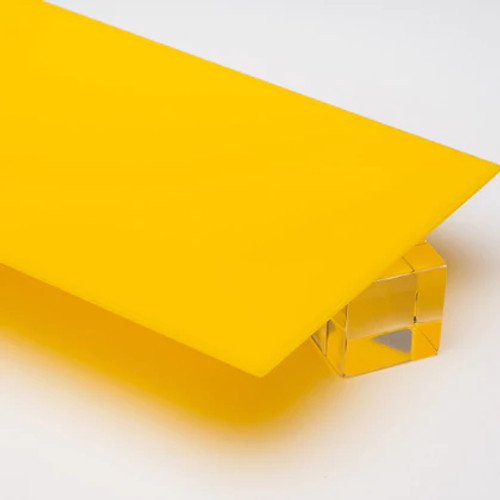 Yellow Opaque Cast Acrylic Sheet, 12"x  24" x ~1/8"