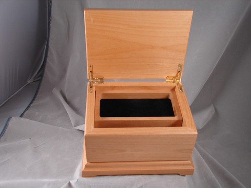 Alder Wood Keepsake Box with Lift Out Tray