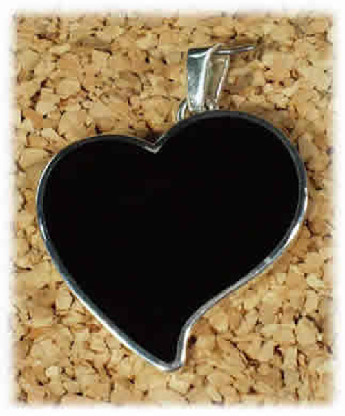 Heart with Onyx Stone Pendant and Necklace for Ashes
