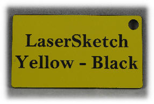 Yellow-Black: Front surface Yellow, Engravable Letters Black, 24" x 12" x 1/16"