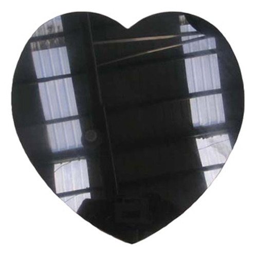 NEW - LaserGrade Absolute Black Marble, 8" Heart x 8mm, ASP, All Surfaces Polished (6F)