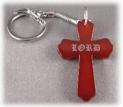 ROC-KC: Red Onyx Cross Blank - Key Chain:, 2" Tall x 1-7/16" Wide x 5/32" Thick