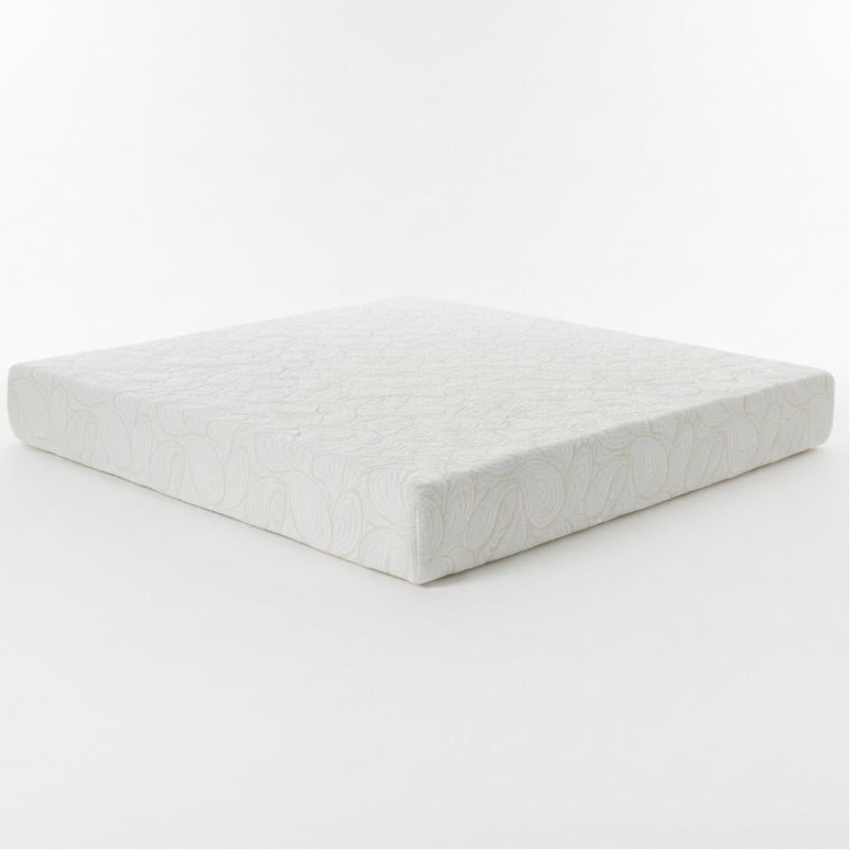 King Size Foam Mattress, a white foam mattress with a subtle swirling pattern on the fabric, laid flat on a white surface with a plain white background.