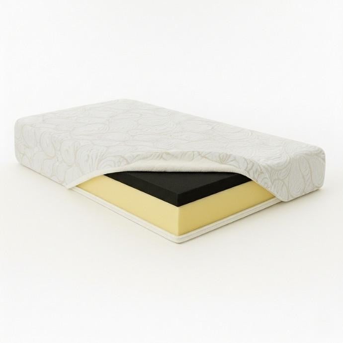 Twin XL Size Memory Foam Mattress, partially unzipped to show the foam layers inside.