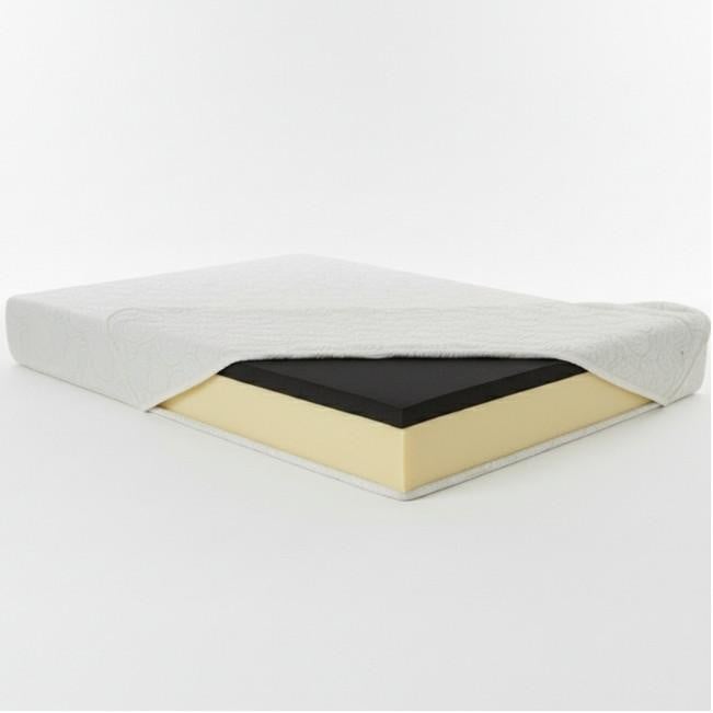 Full Size Memory Foam Mattress, cross-section view showing the layered foam construction with a removable fabric cover.