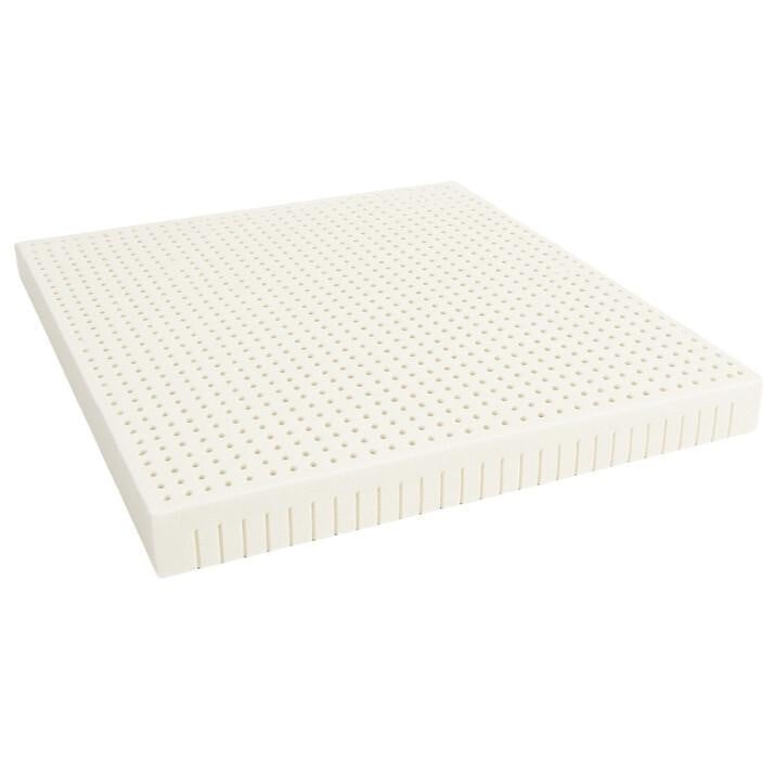Organic Latex Foam Upholstery Sheet, a white foam mattress topper with numerous small holes for breathability and comfort.