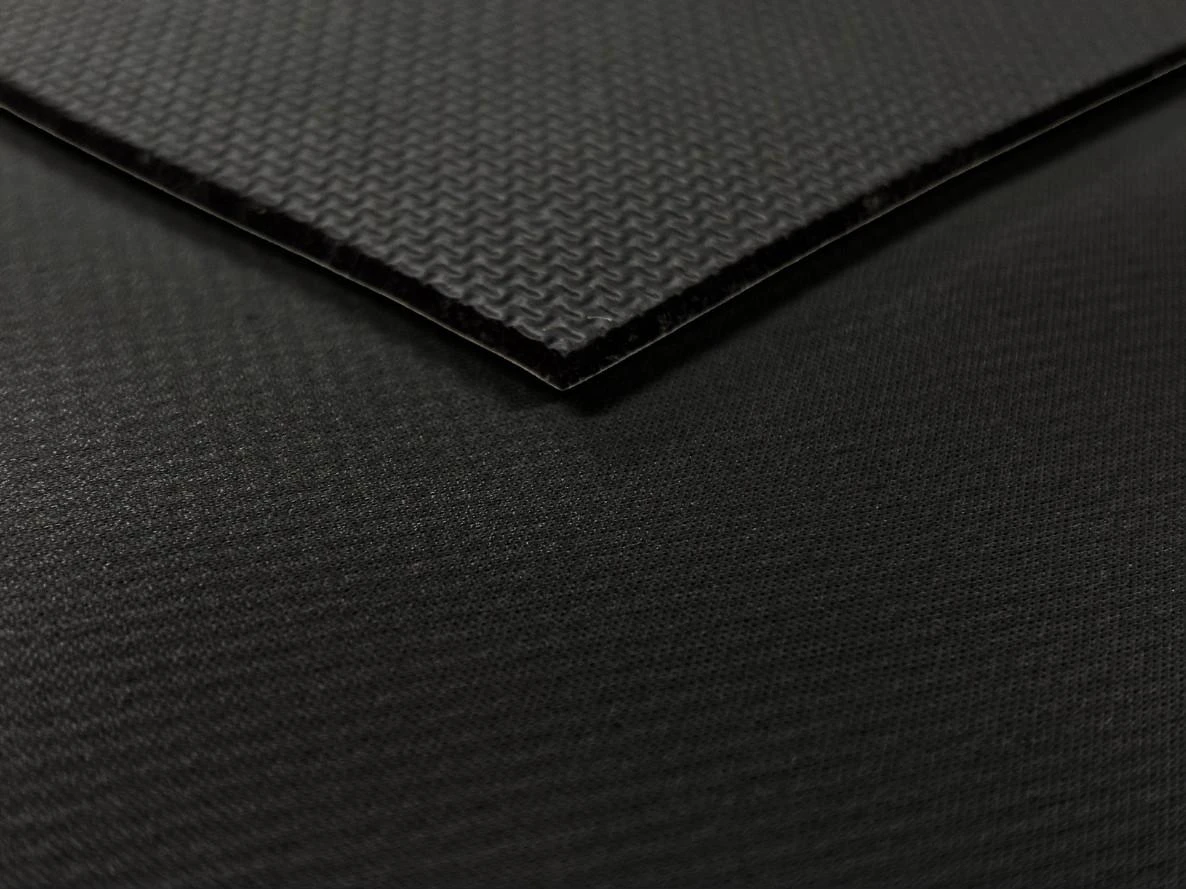 2mm Textured / Shark Skin Neoprene Sheet - Front: Textured, Back: Nylon, close-up view showing the textured front surface and smooth nylon back layer for wetsuit or water sports gear.