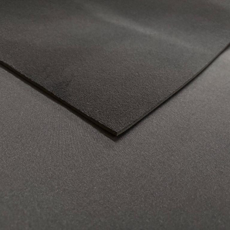 2mm Velcro Compatible Neoprene Sheet, front side UBL, back side Nylon, black textured neoprene sheet for adaptable fastening applications.