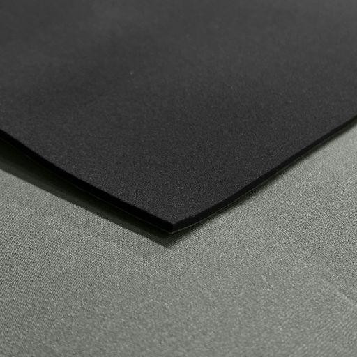 3mm Neoprene Sheet, front side with colored nylon and back side with black nylon for crafting and industrial applications.