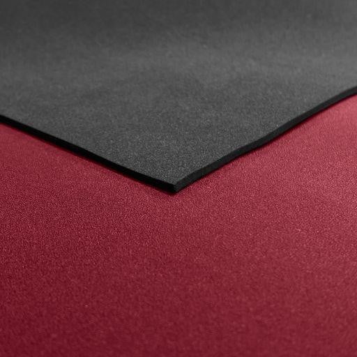 3mm Neoprene Sheet, product image showing front side as plain black rubber and back side as colored nylon material.